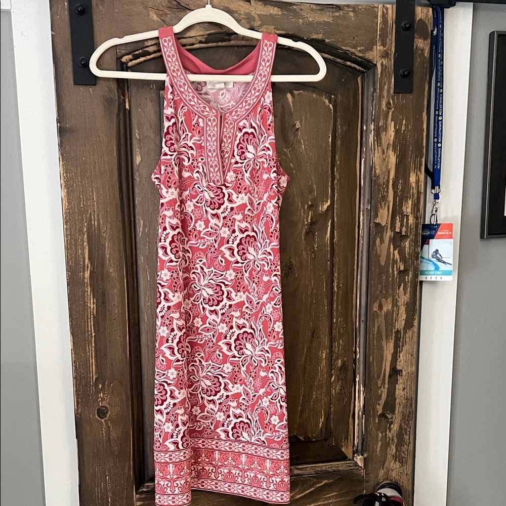 Magnolia Pink and White Floral Midi Dress